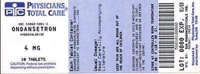 Ondansetron Tablets-4mg Package Label (4mg Package Label)